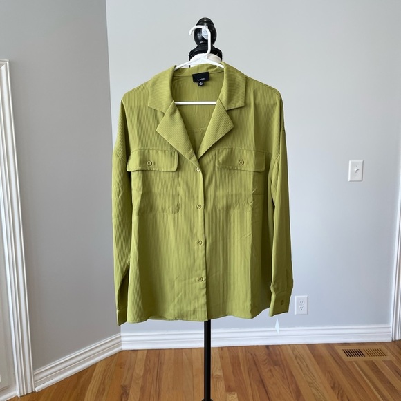 Lumiere New with tags size Medium green office career business blouse button up - Picture 13 of 13